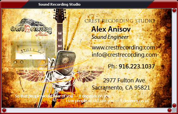 Sound Recording Studio Style. Expensive looking Business Cards Design.